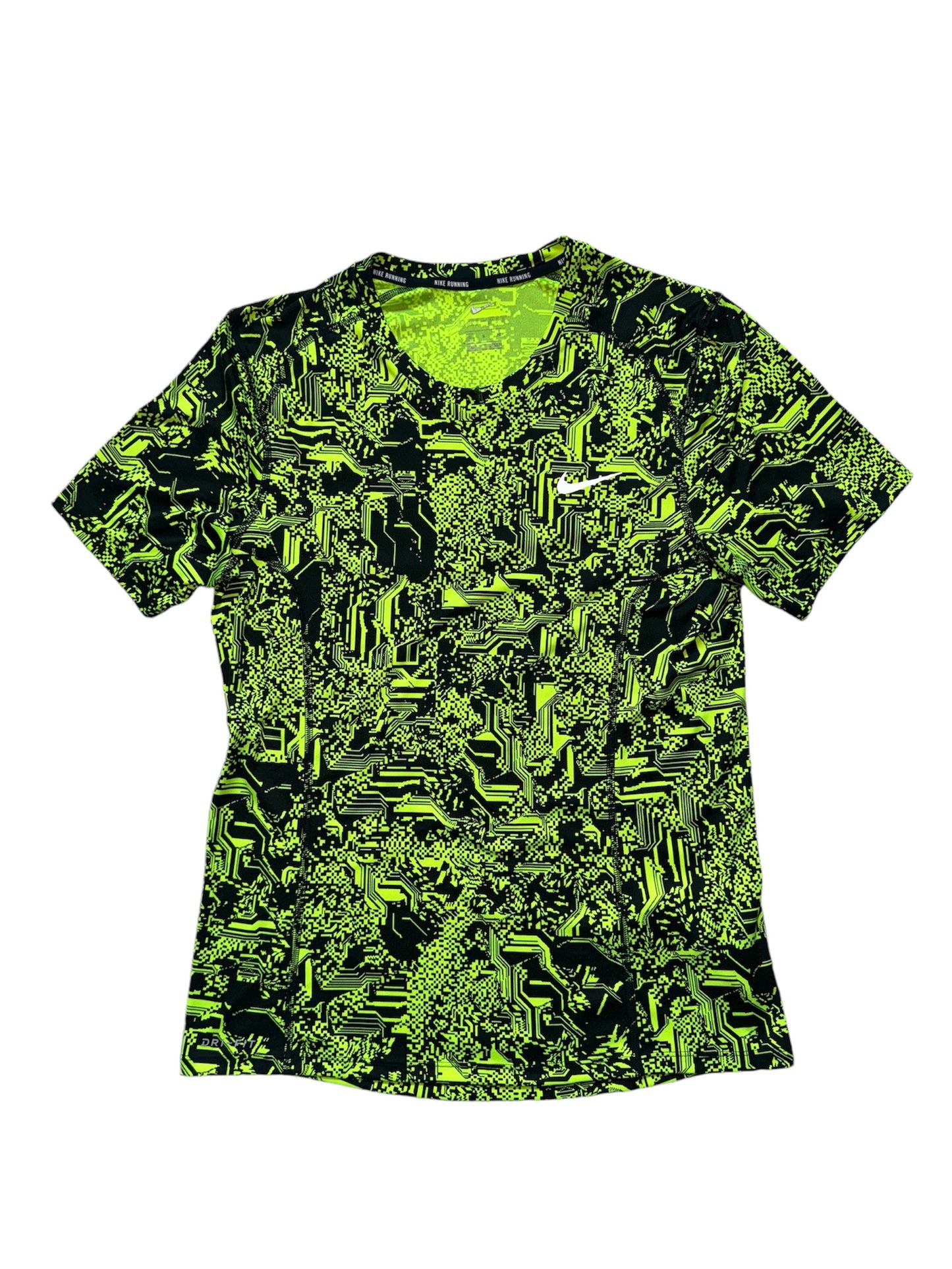Nike Digital Camo Dri-Fit Miler T-Shirt - Neon Green