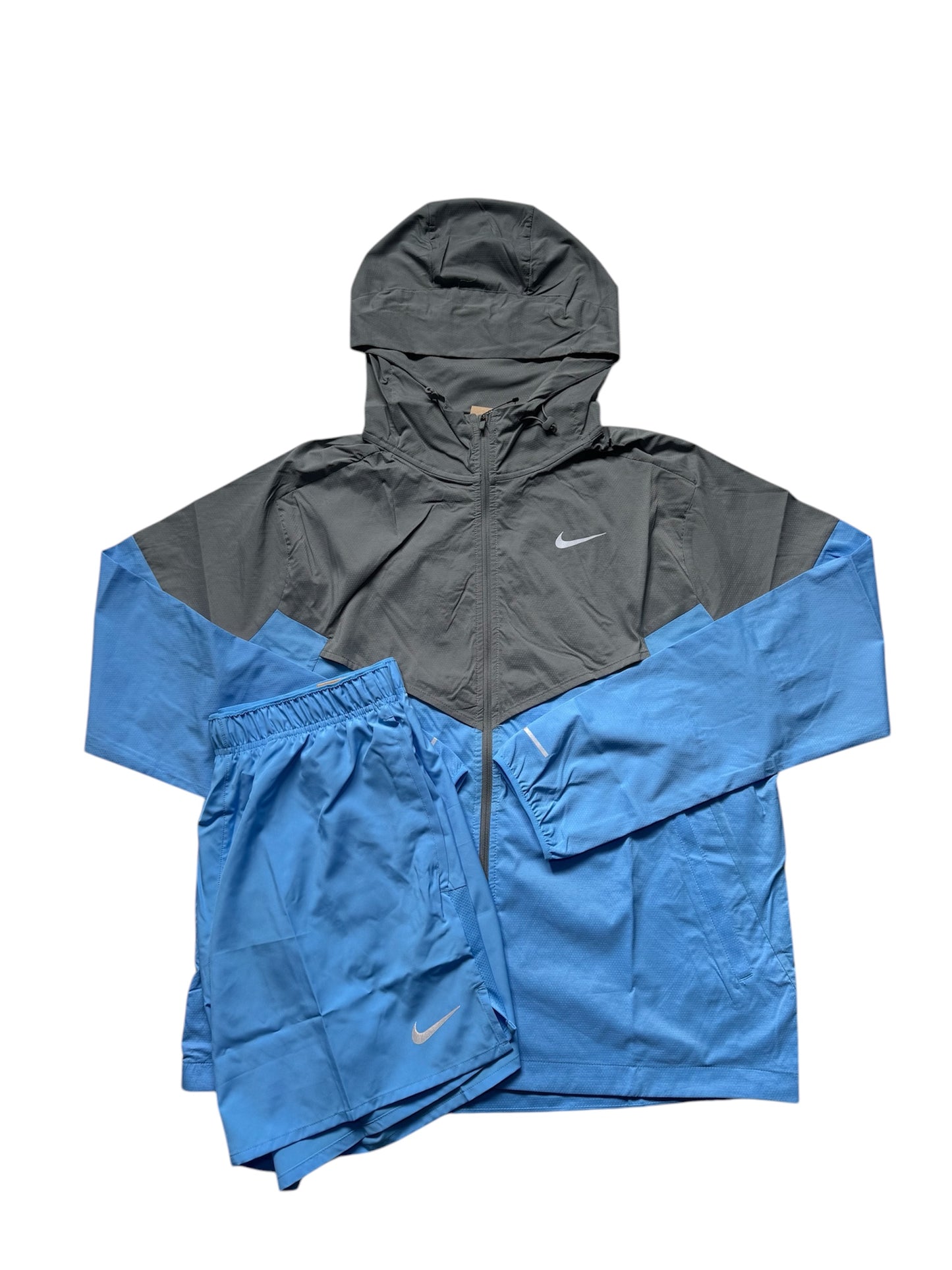 Nike UV Windbreaker Grey/Blue & Challenger Shorts Set