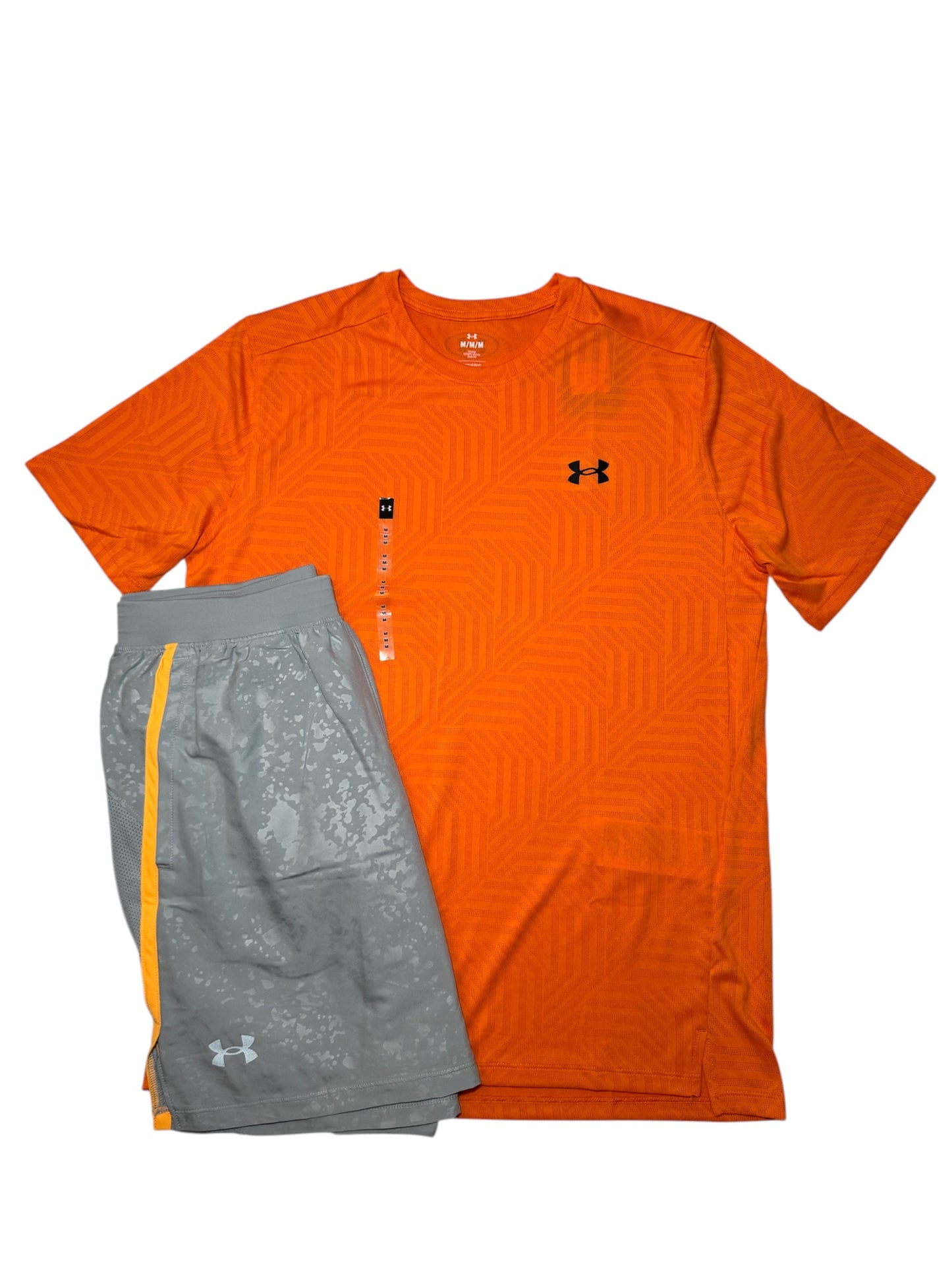 Under Armour Geotessa T-shirt Orange & 7inch Stride Shorts